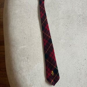 Rugby Ralph Lauren plaid tartan wool skull old boys tie